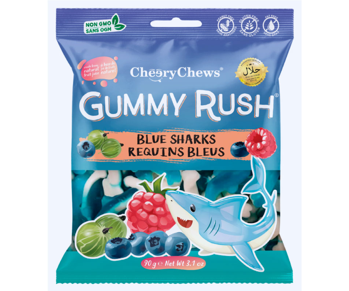 Gummy Rush Blue Sharks (Case of 12)
