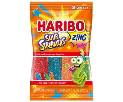 Haribo Zing Sour Streamers - (Case of 12)