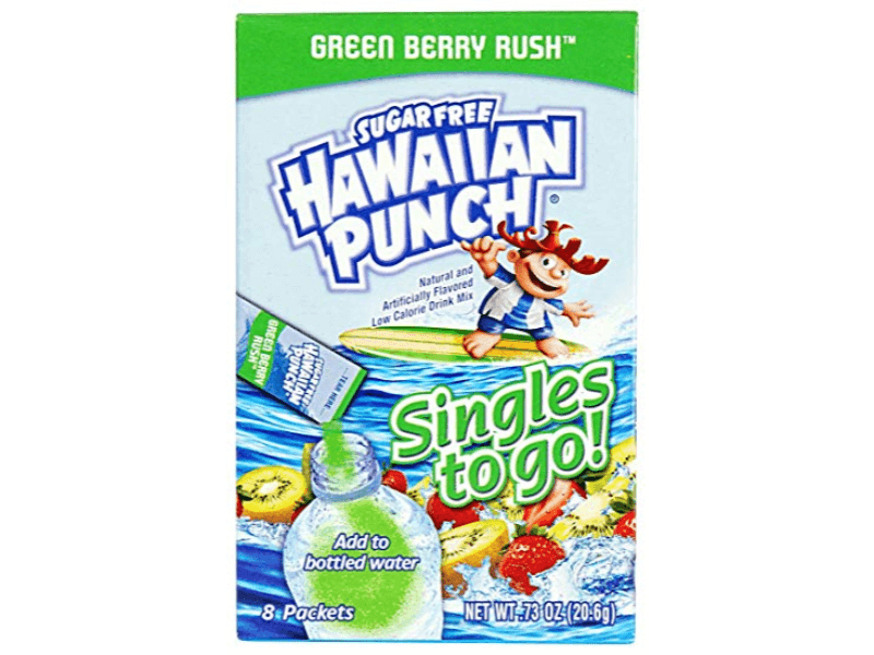Hawaiian Punch Singles to Go Green Berry Rush Drink Mix Packets - 20.6 Grams (6 Packets) - 12 pack