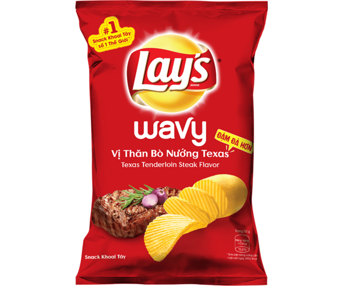 Lay's Texas Tenderloin Steak Flavor 54g - Vietnam (Case of 10)