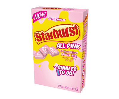 Starburst All Pink Strawberry Singles to Go Drink Mix (Case of 12)