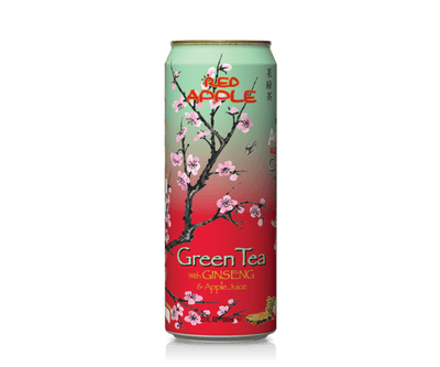 Arizona Red Apple Green Tea with Ginseng and Apple Juice (Case of 24)
