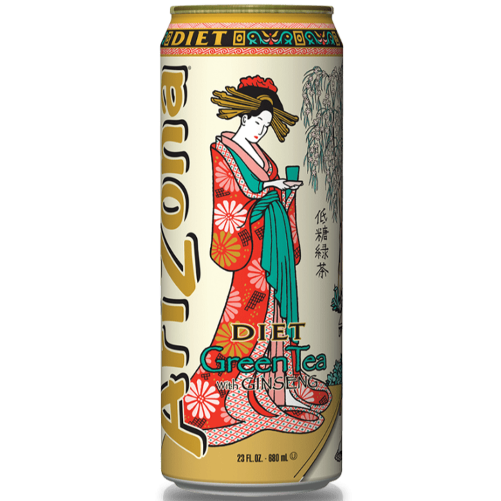 Arizona Diet Green Tea with Ginseng 650ml - Case of 24