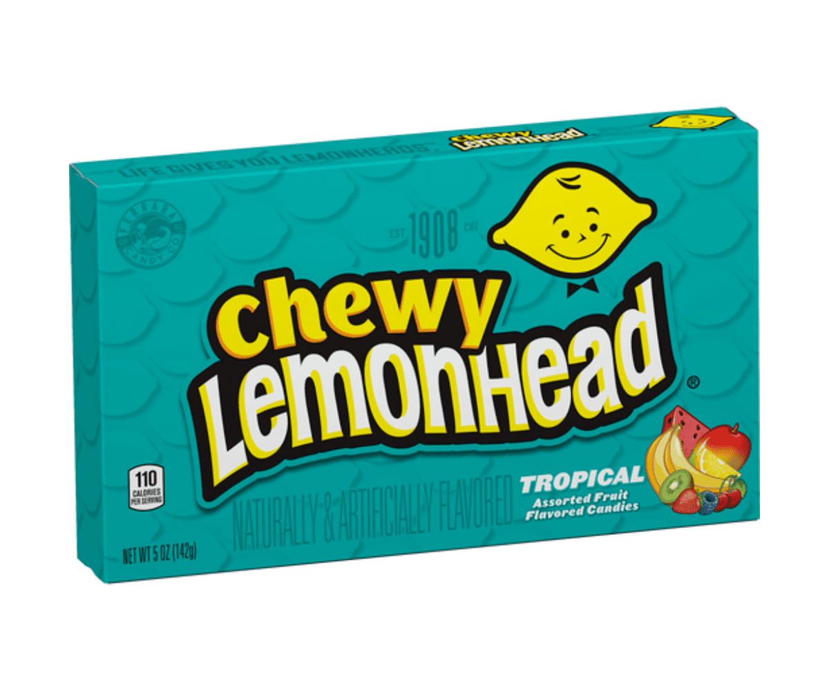 Lemonhead Chewy Tropical Assorted Fruit Flavored Candies (Case of 12