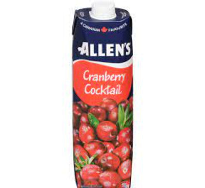 Allen's Cranberry Cocktail 1 liter (12 pack)