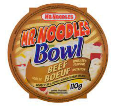 Mr. Noodles Bowl Beef Simulated Flavor 110g (12 pack)