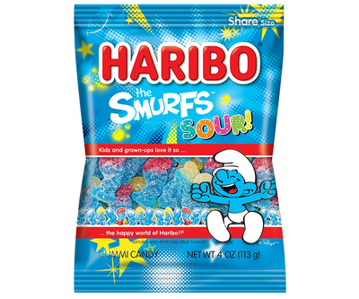 Haribo SOUR Smurfs - (Case of 12)