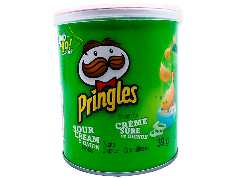 Pringles Sour Cream and Onion Potato Chips 39g (12 Cans)