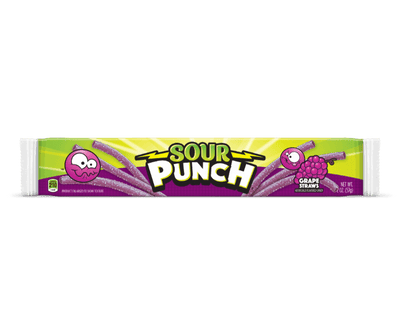 Sour Punch Grape Straws Candy (Case of 24)