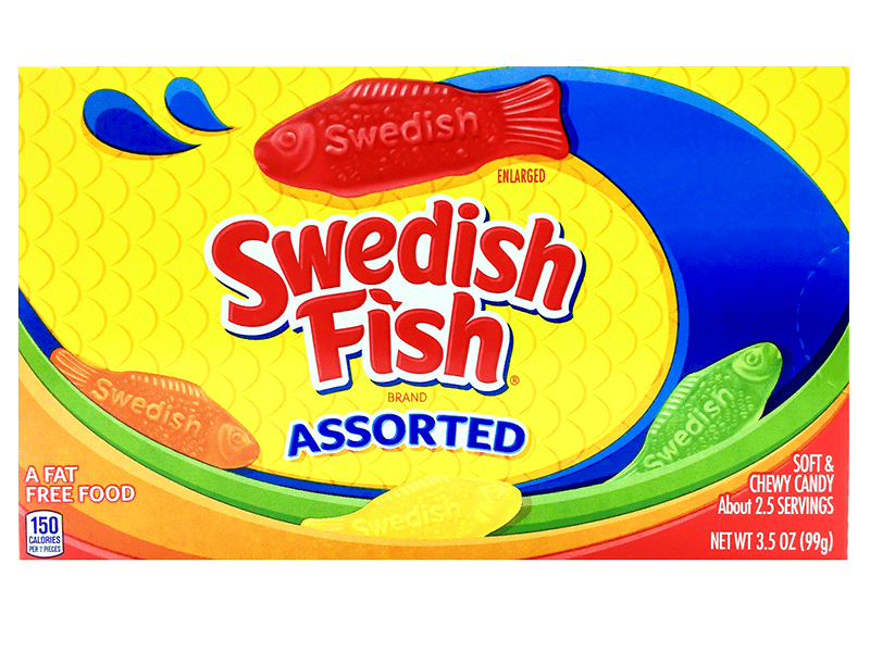 Swedish Fish Assorted Flavors Theater Box 99g (Case of 12)