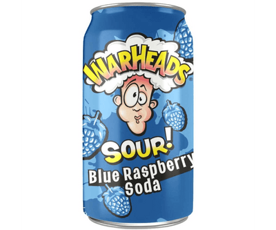 Warheads Sour Blue Raspberry Soda 355ml - (Case of 12)