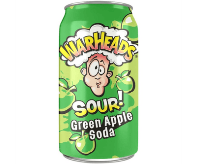 Warheads Sour Green Apple Soda 355ml - (Case of 12)